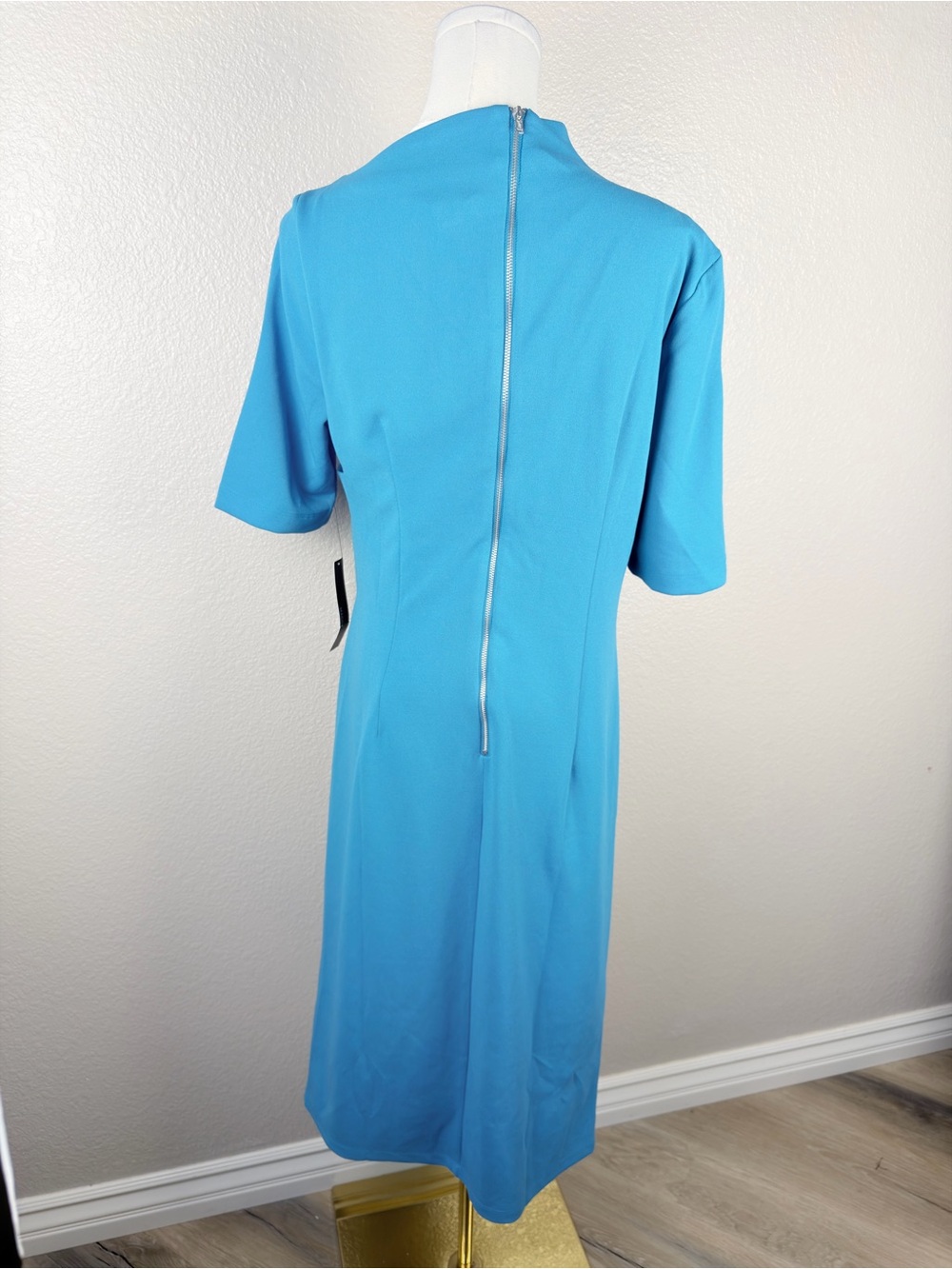 NWT Maggy London Teal Midi Sheath Dress, size 10 - Picture 6 of 9
